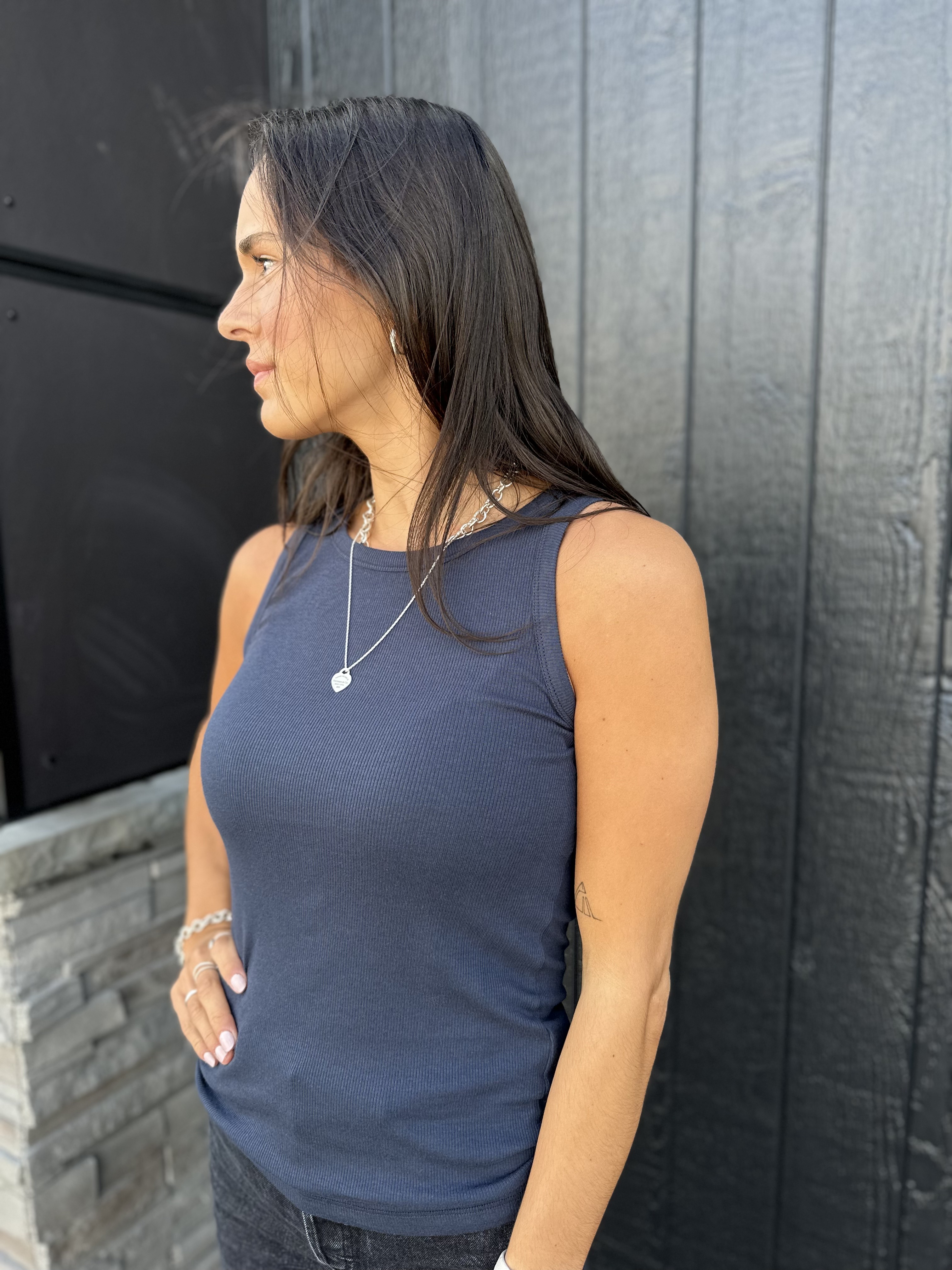 Camisole Hizamond marine sans dentelle - FRANSA - - FRANSA Camisole Hizamond marine sans dentelle - FRANSA - - FRANSA