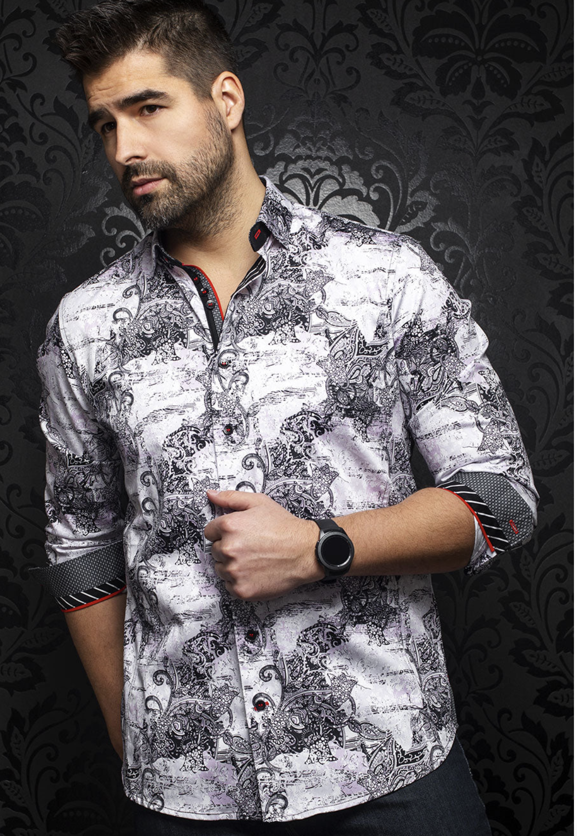 Chemise manches longues Branson pink - AU NOIR&nbsp; - - AU NOIR